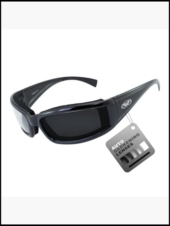 Photochromic Polycarbonate Wrap Sunglasses Motorcycle Riding Impact Resistant main image 5